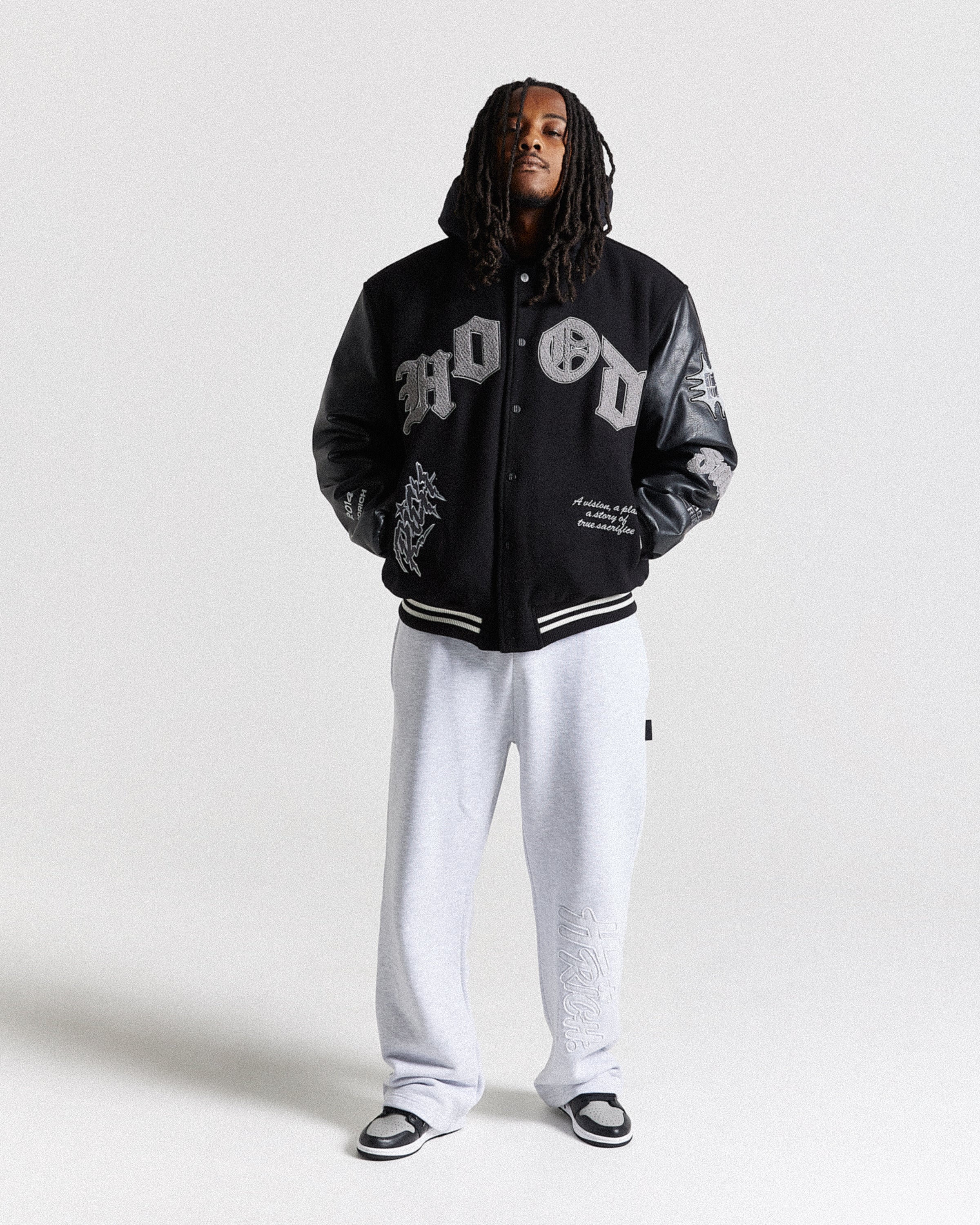 Vertigo Varsity Jacket - Black/Grey - Image 7