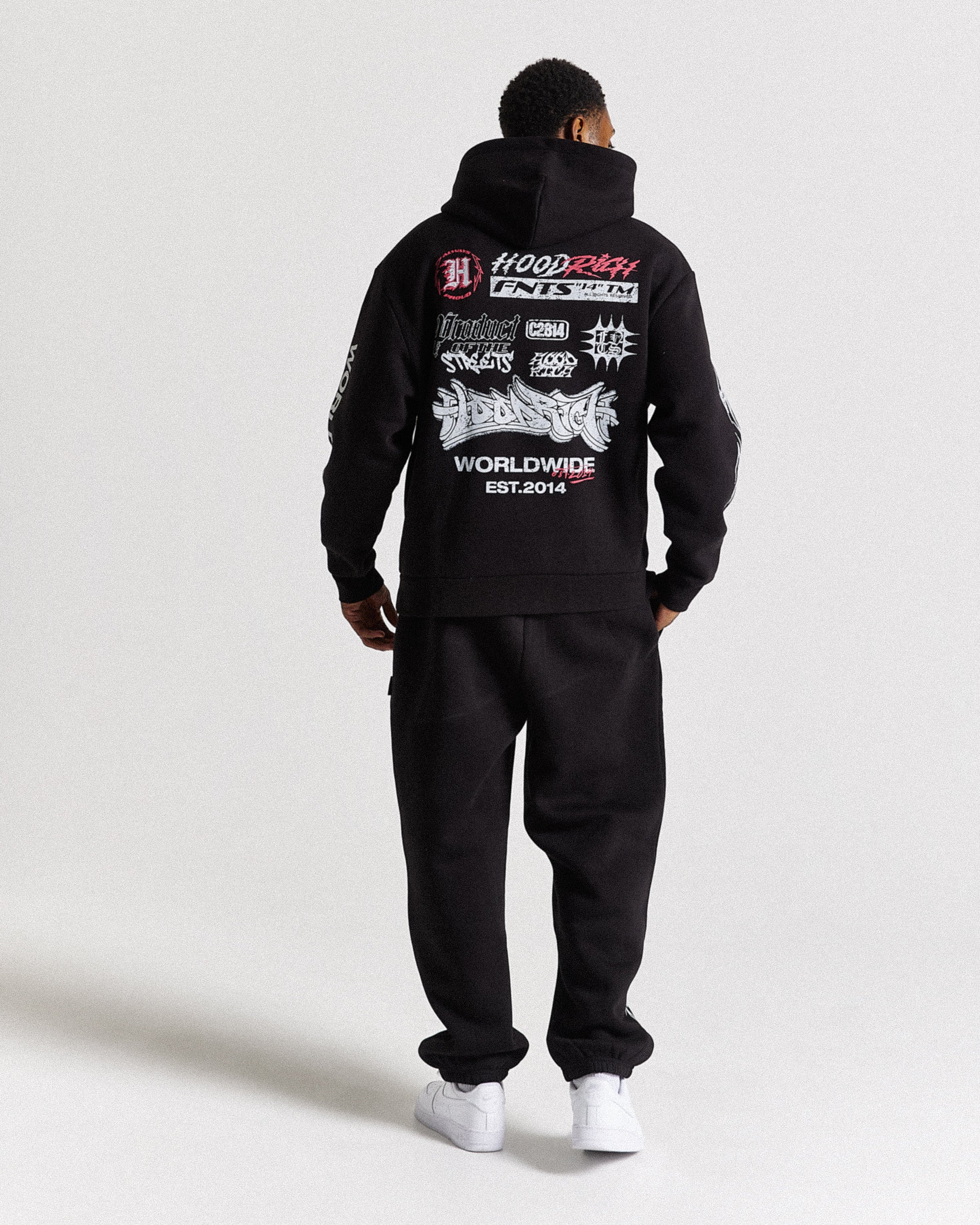 Vertigo Oversized Joggers - Black/Grey/Pink - Image 7