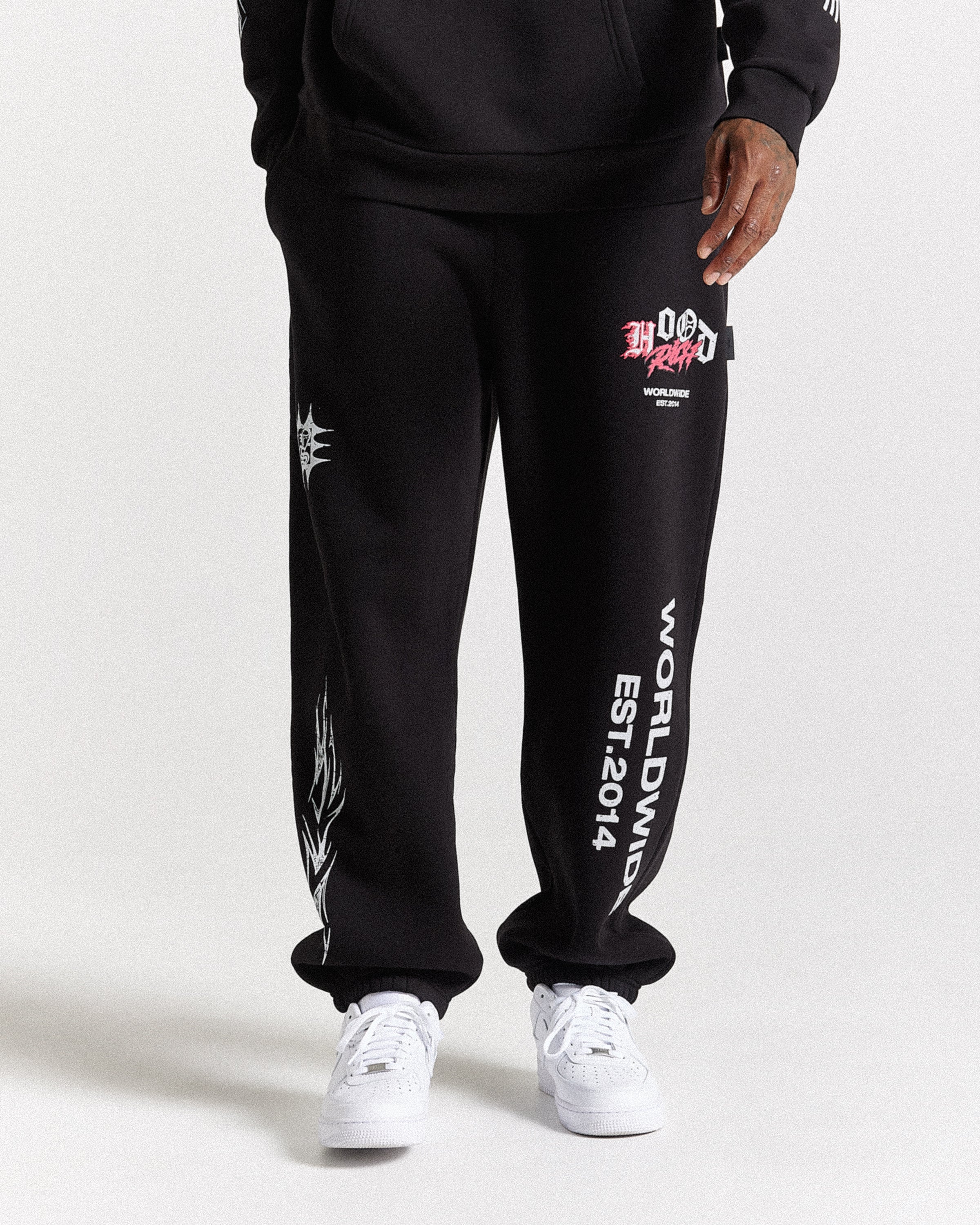 Vertigo Oversized Joggers - Black/Grey/Pink - Image 8