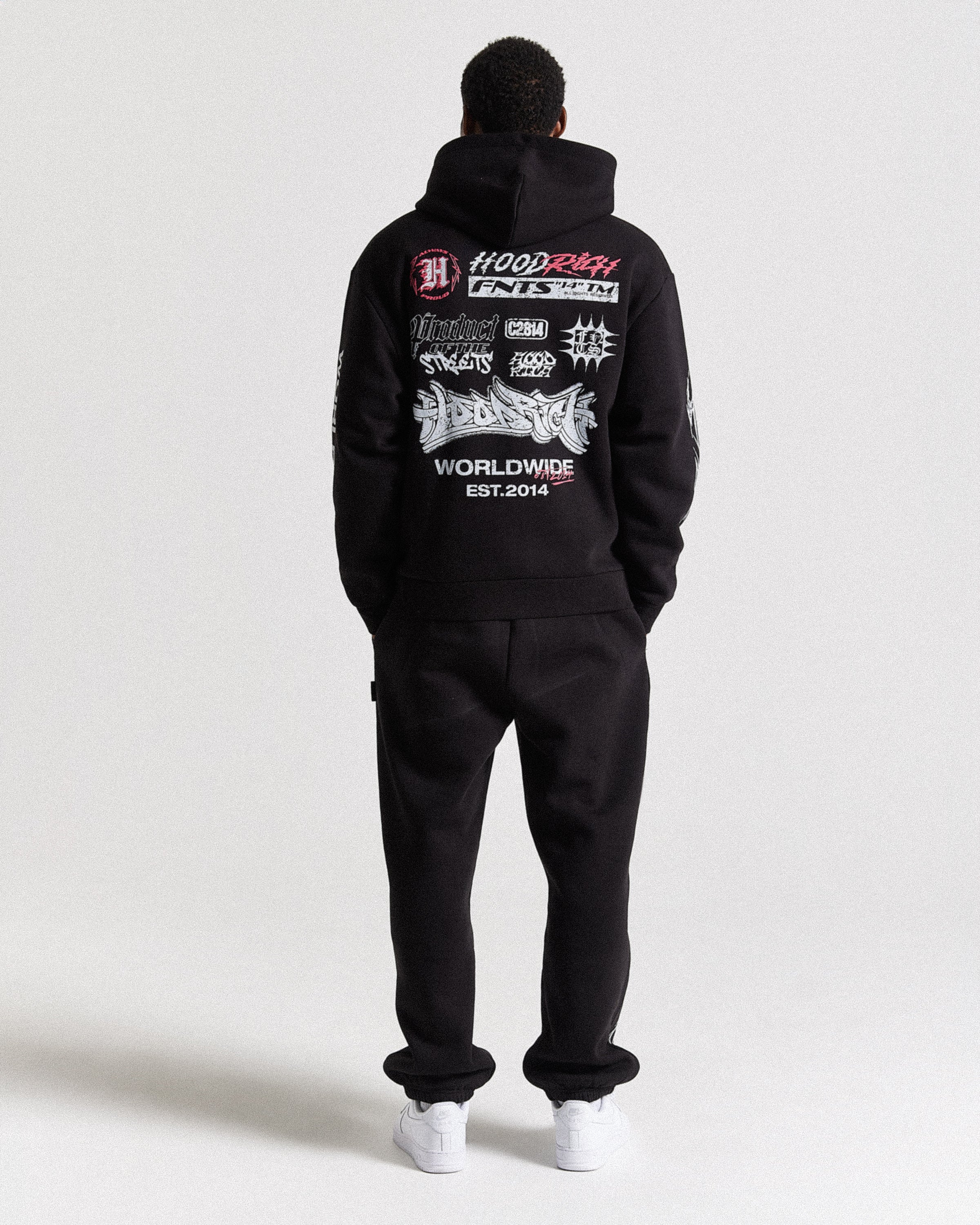 Vertigo Oversized Hoodie - Black/Grey/Pink - Image 4