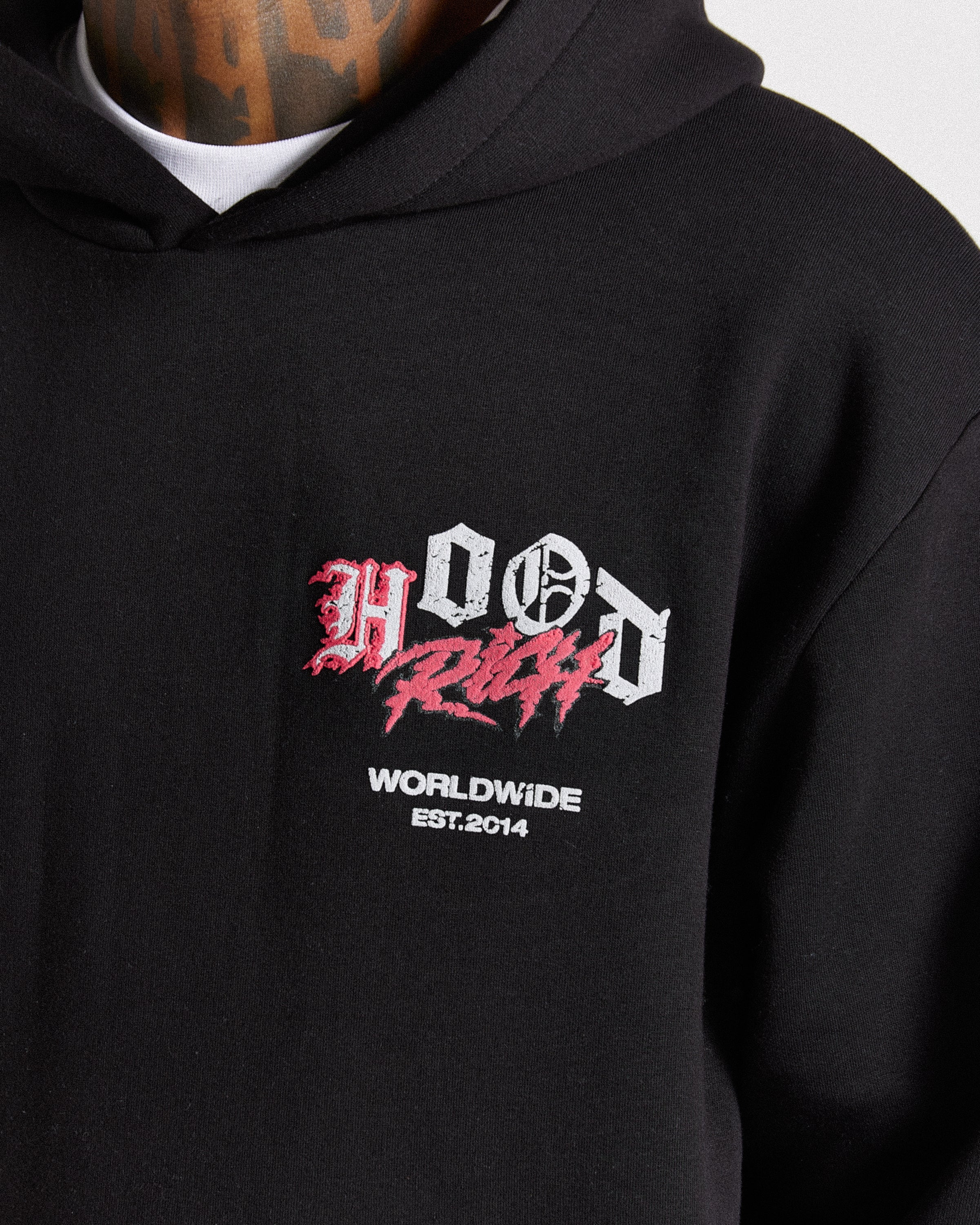 Vertigo Oversized Hoodie - Black/Grey/Pink - Image 5