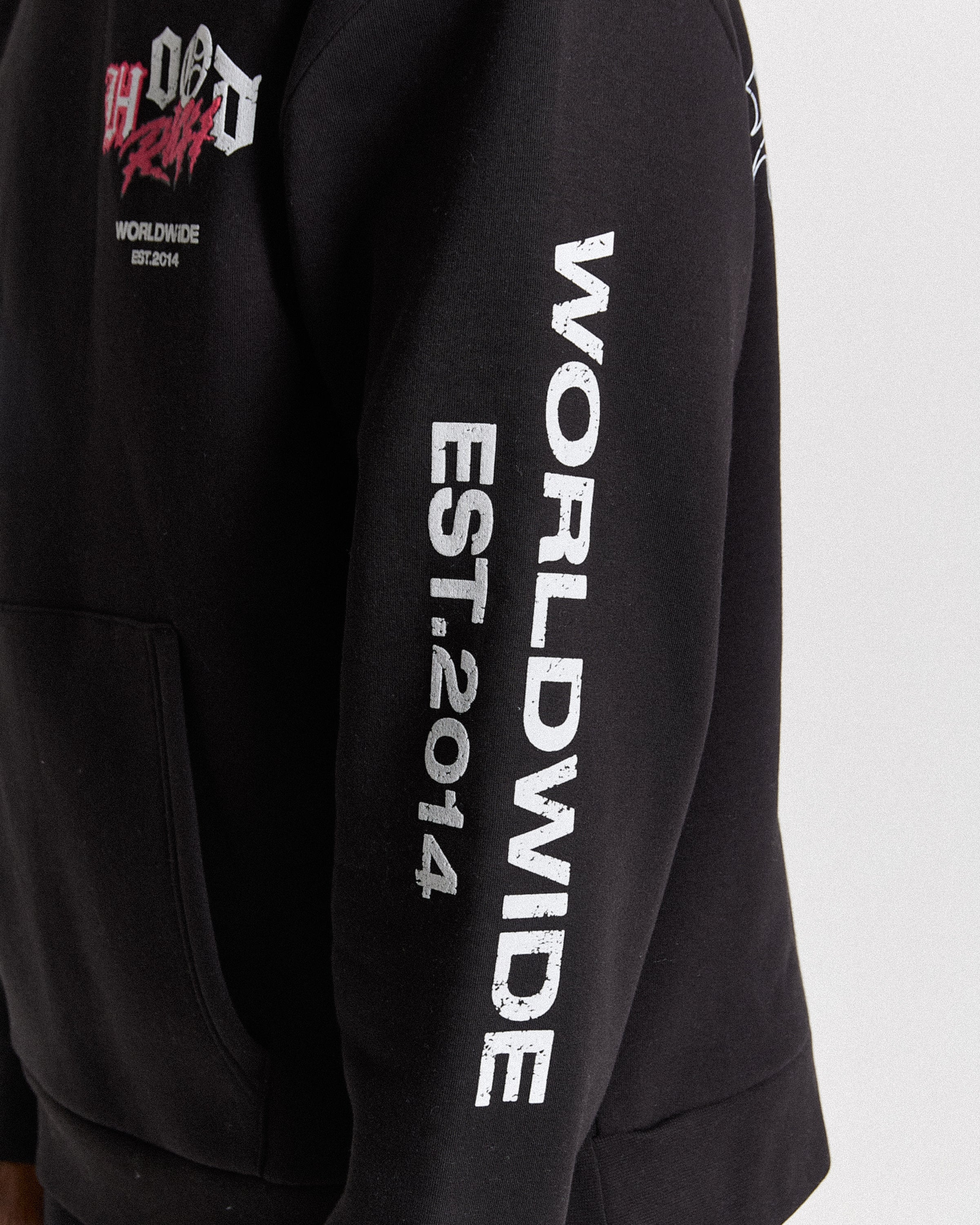 Vertigo Oversized Hoodie - Black/Grey/Pink - Image 8