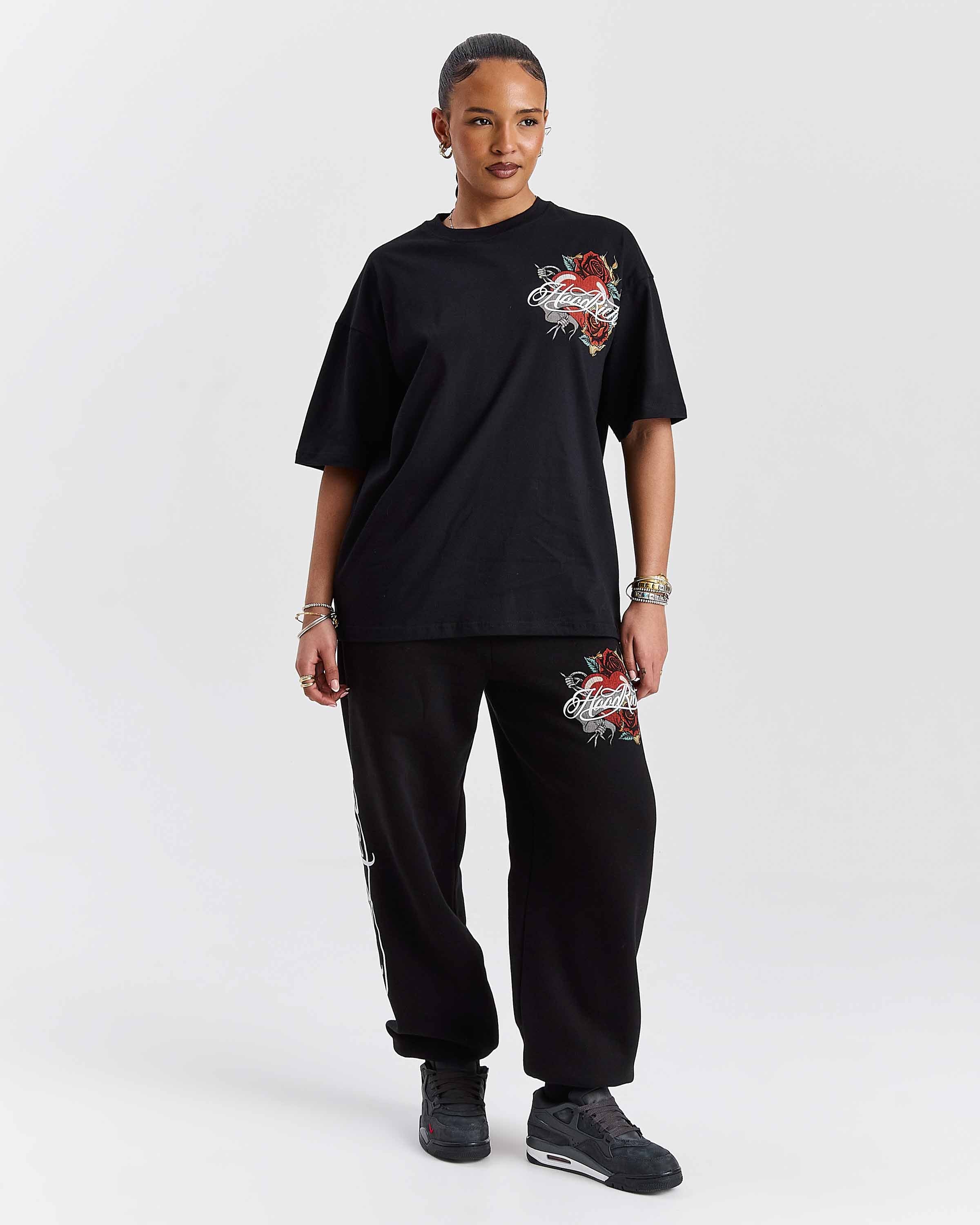Vox Oversized T-Shirt - Black/Red - Image 8