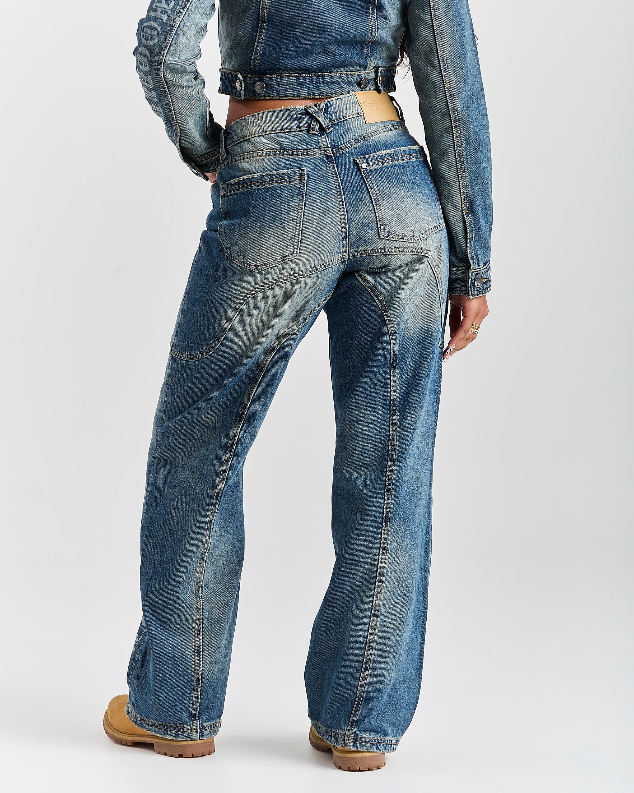 The Winner's Circle Snowdrift Wide Leg Jeans - Dirty Wash - Image 11