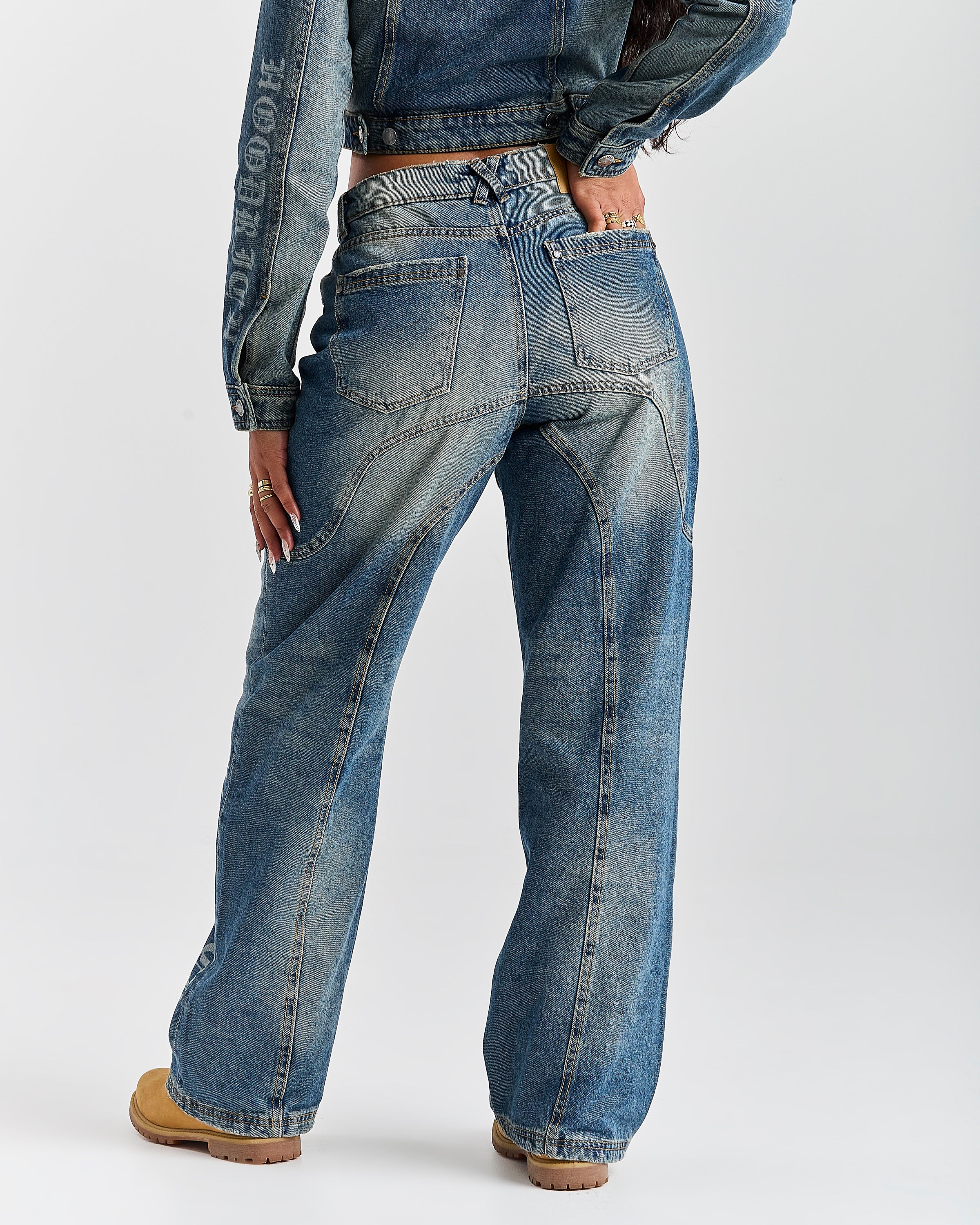 The Winner's Circle Snowdrift Wide Leg Jeans - Dirty Wash - Image 15