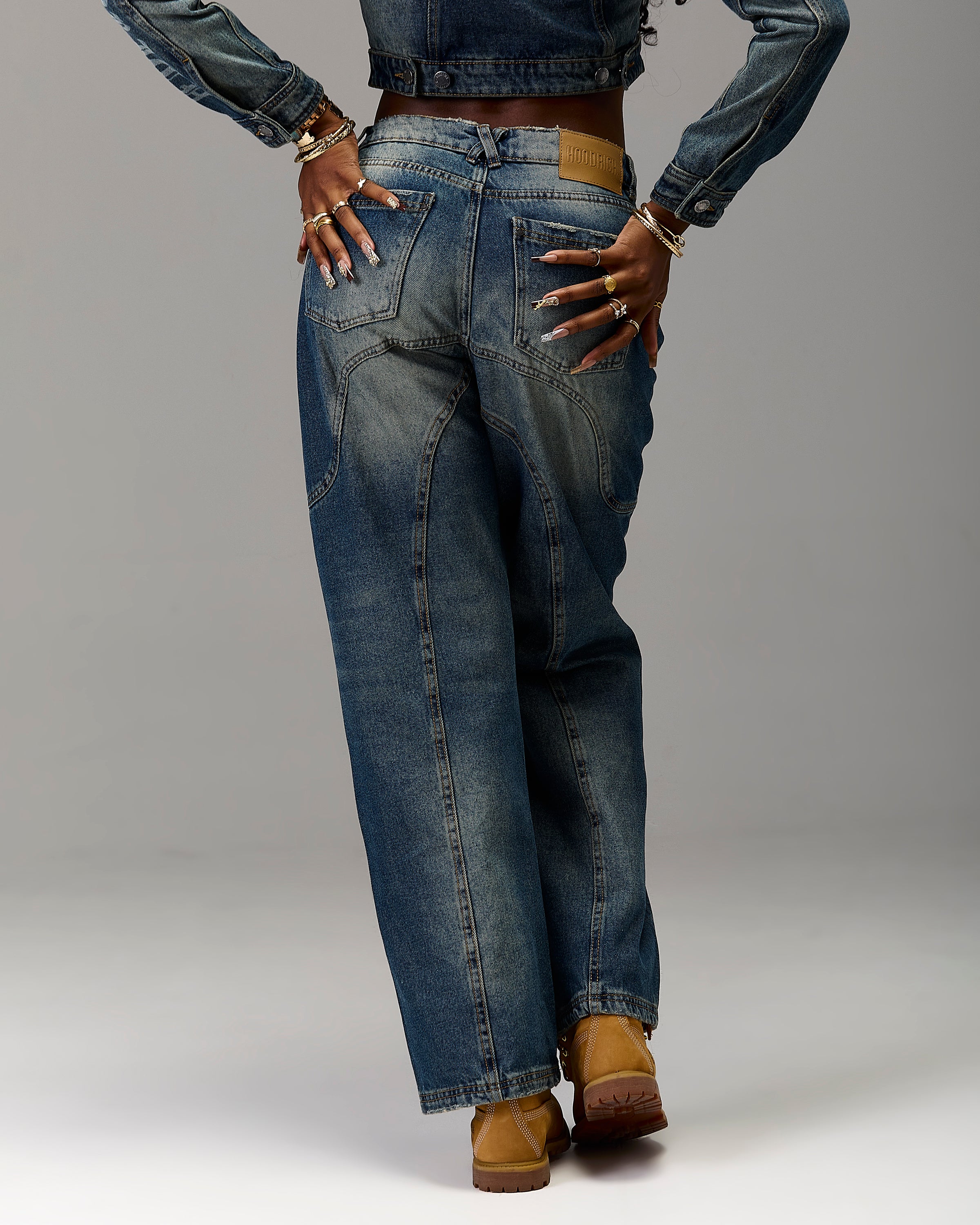 The Winner's Circle Snowdrift Wide Leg Jeans - Dirty Wash - Image 4