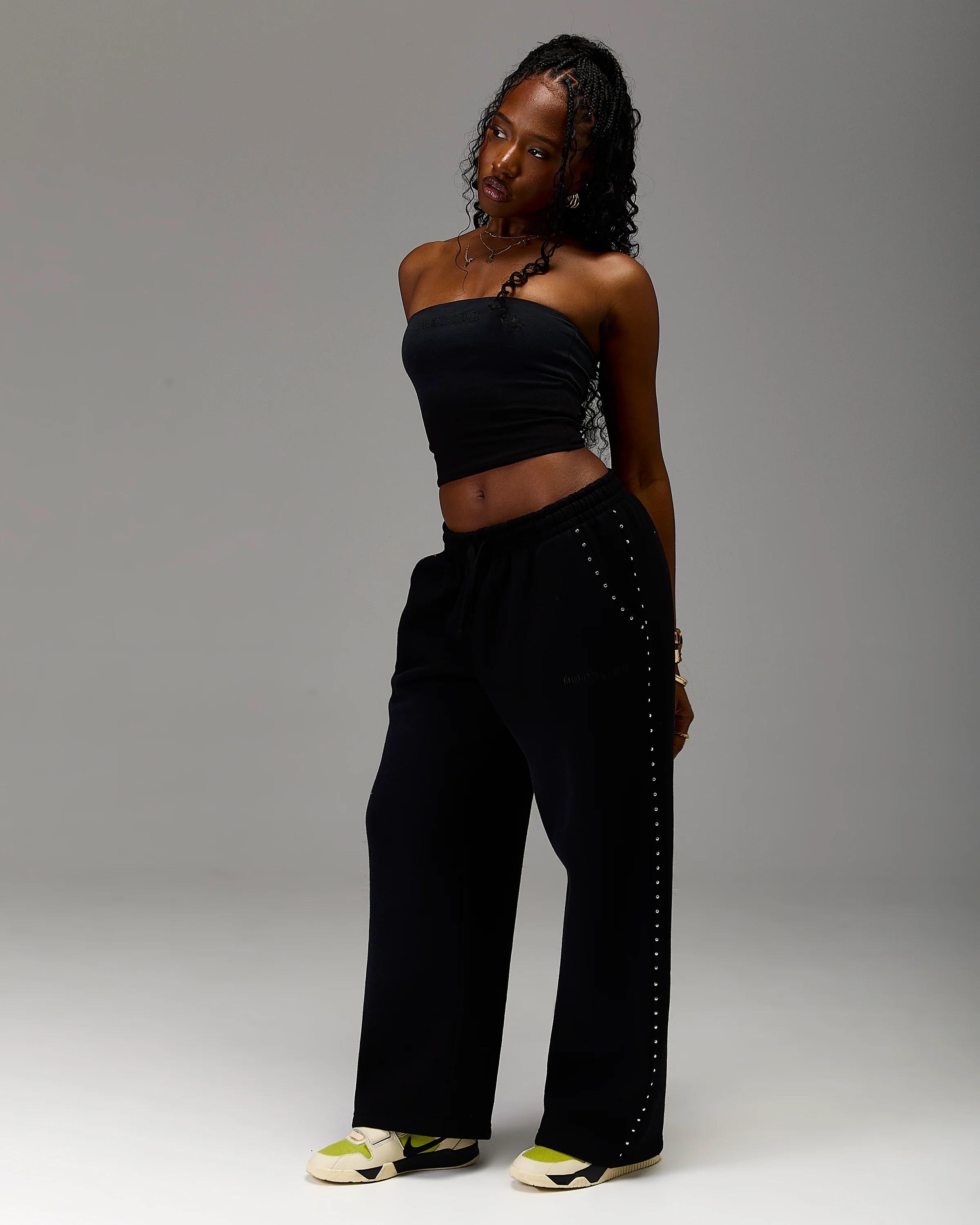 The Winner's Circle Aspen Wide Leg Joggers - Black - Image 3