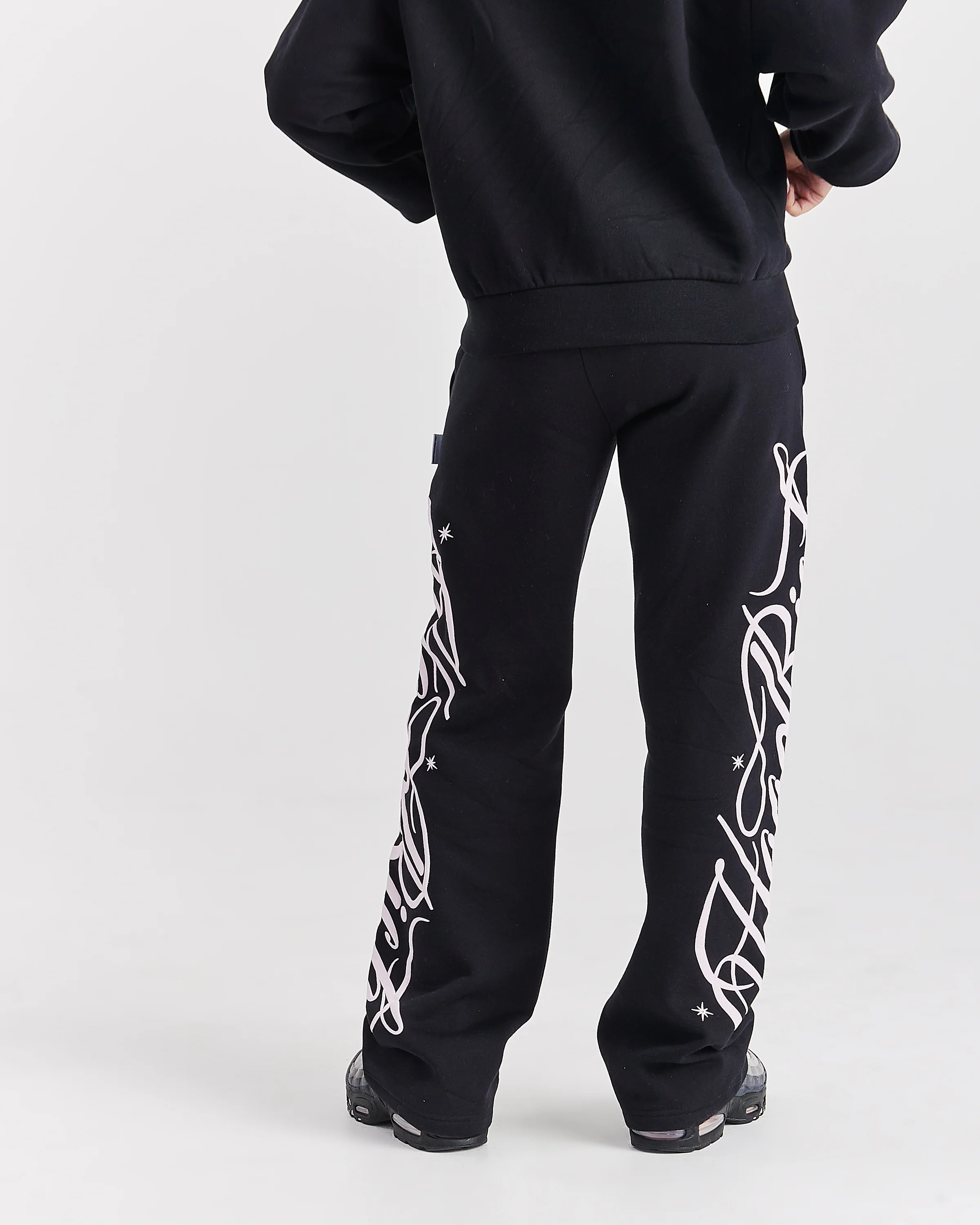 Solace Wide Leg Joggers - Black/Pink - Image 6