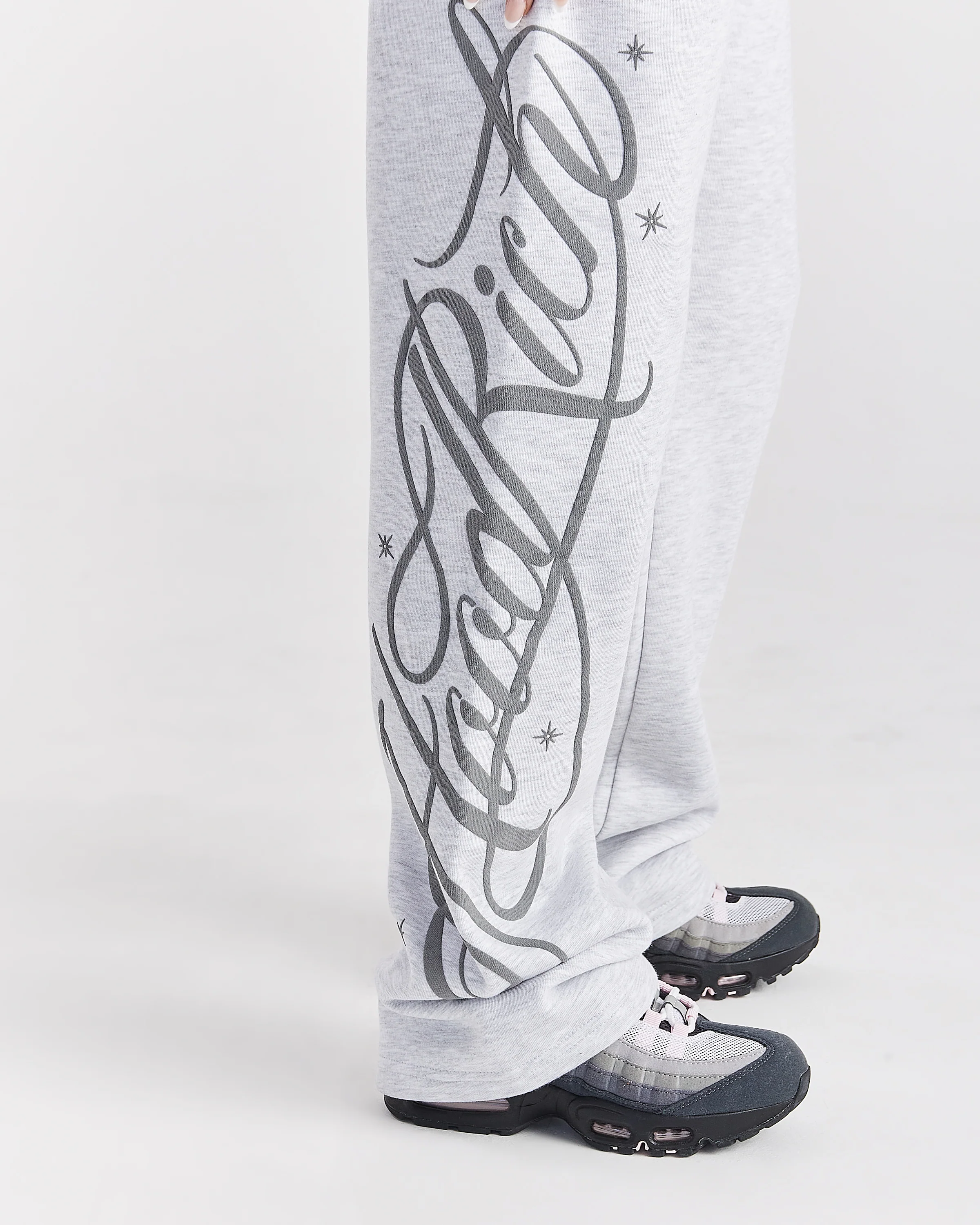 Solace Wide Leg Joggers - Light Grey - Image 5