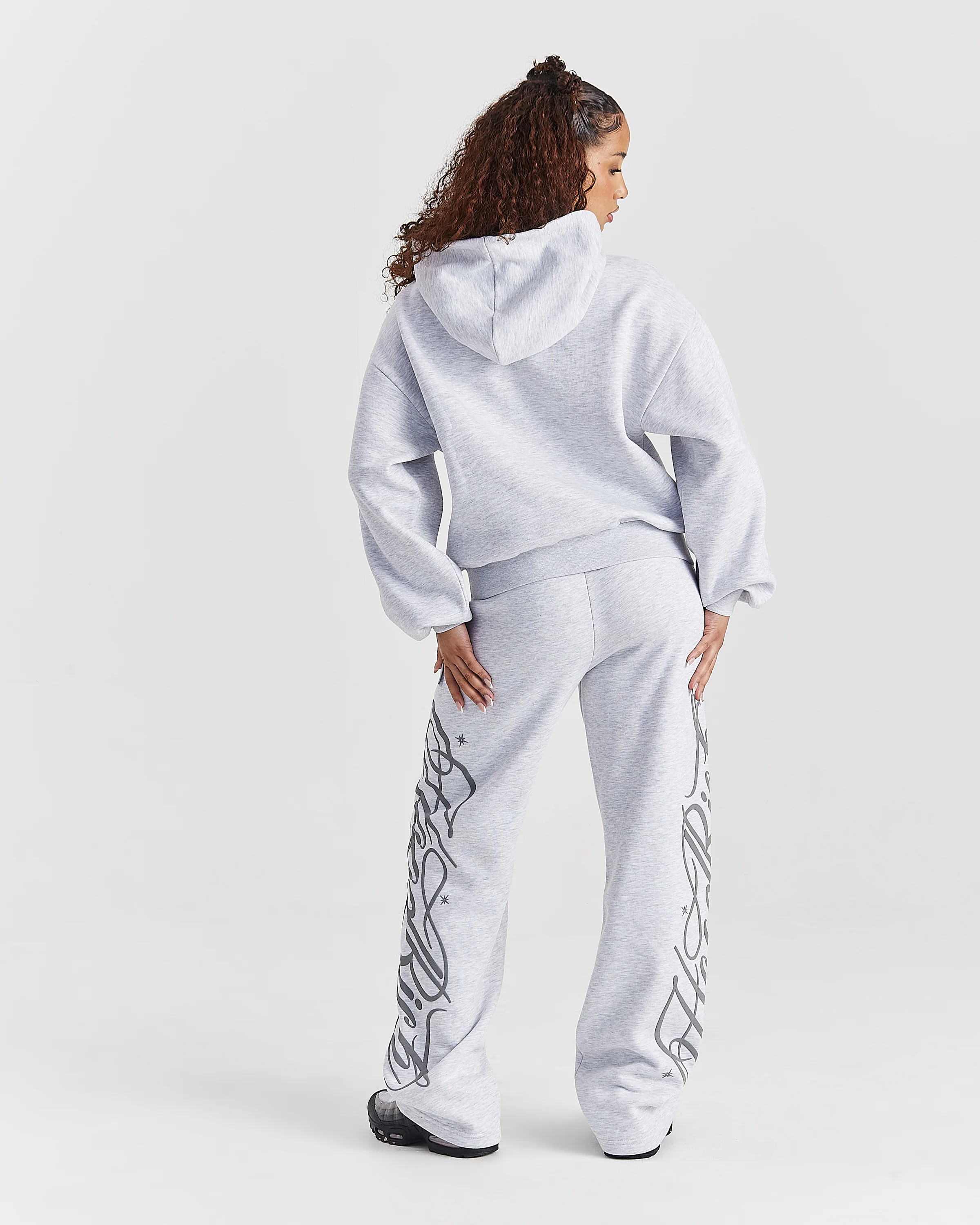 Solace Wide Leg Joggers - Light Grey - Image 7