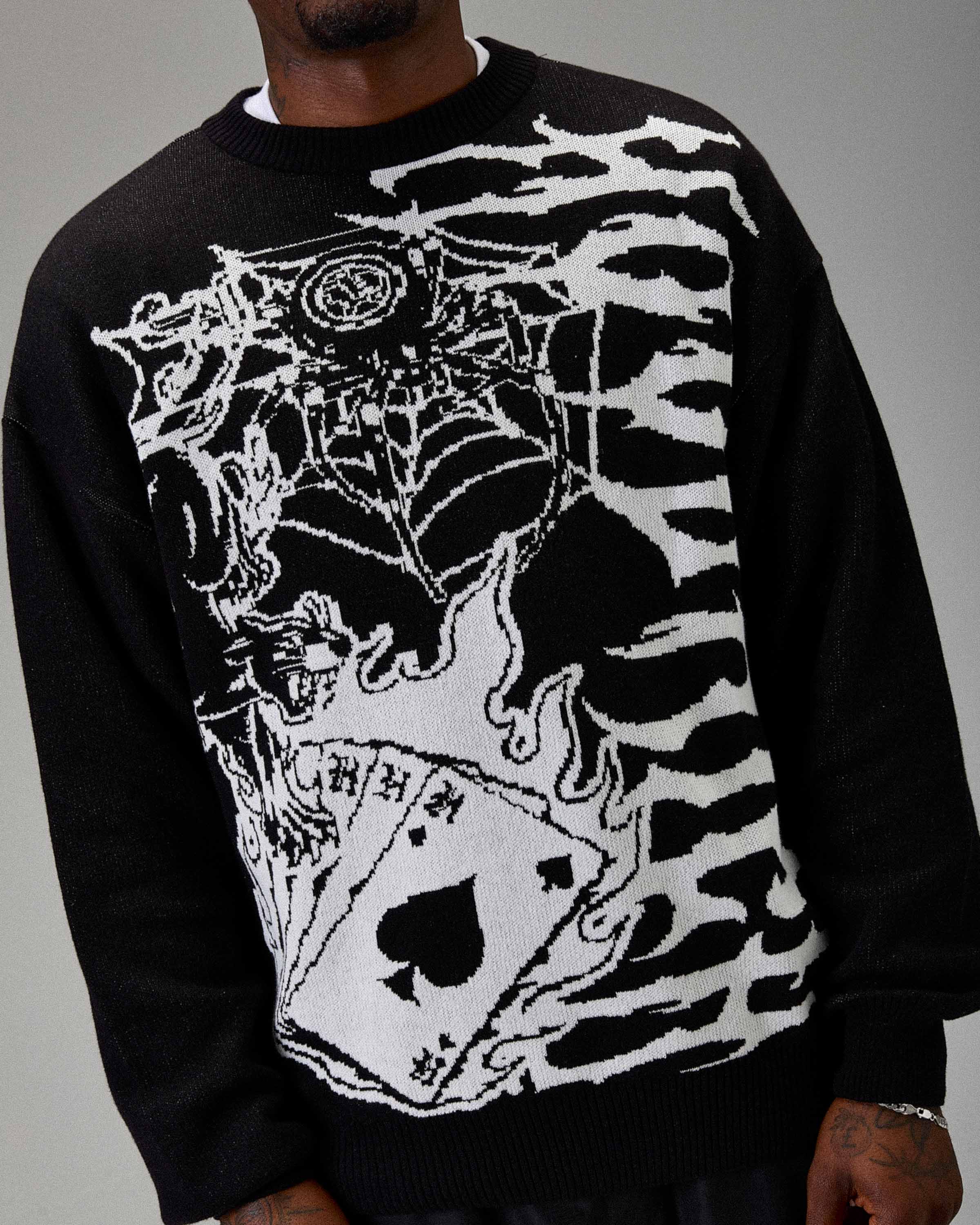 The Winner's Circle Wreckage Knitwear Sweater - Black/white - Image 2